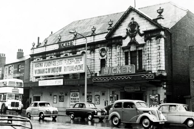 The Wicker Picture Palace opened on June 14, 1920. It is pictured here in 1962 before it was renamed Studio 7. It was converted to a triple screen cinema in 1974 and renamed Studio 5, 6, 7. It finally closed for good on August 20, 1987 and was demolished in the 1990s for part of the Sheffield ring road scheme