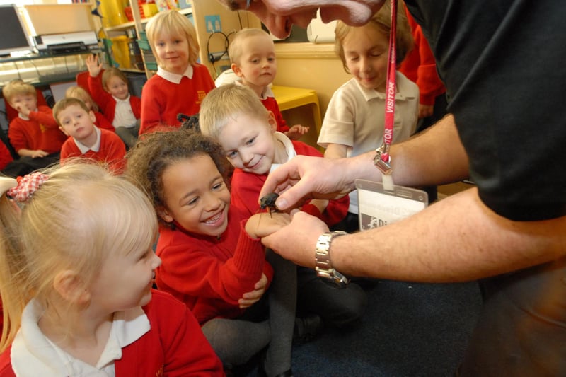Another wonderful photo from the day the Discovery Zoo came to Harton Infants School in 2010.