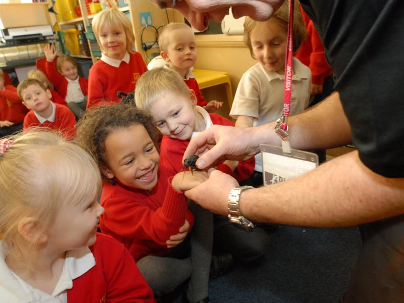 Another wonderful photo from the day the Discovery Zoo came to Harton Infants School in 2010.
