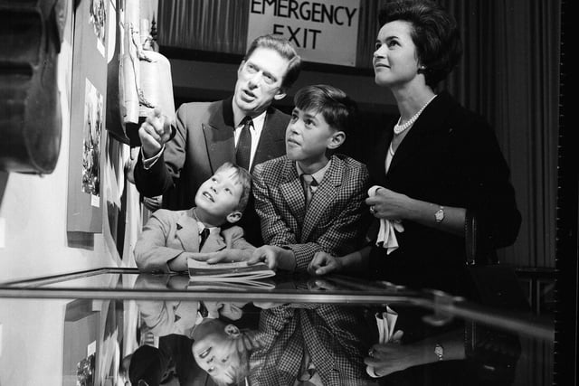 The Earl & Countess of Harewood, along with their sons, visit the Royal Scottish Museum in August 1963.