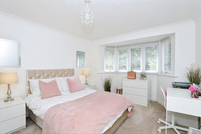 This bedroom is opposite the master bedroom across the upstairs landing. Also featuring a large bay window, this bedroom has plenty of light and more than enough room for a large bed, a desk or anything else you could want.