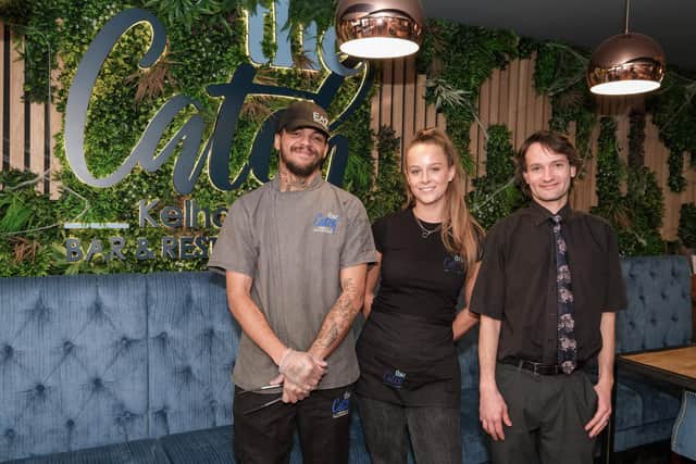 The Catch restaurant at Kelham Island, Sheffield with Phoebe Johnson, Drew Garber and Karl Burditt