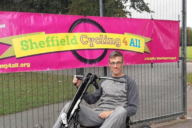 Tom Collister, project co-ordinator at Sheffield Cycling 4 All, says the group would prefer to keep using the current area of Hillsborough Park, Sheffield where they run public sessions for people with disabilities. The city council plans  'pay to play' plan for an upgraded multi-use games area (MUGA)