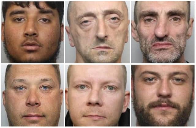 All of these defendants have been jailed during cases held at Sheffield Crown Court over the last week
Top row, left to right: Zayn Imaran; Richard Birrane; Lee Wragg
Bottom row, left to right: Martyn Johnson; Maciej Mekulski; Luke Craig Hodgson