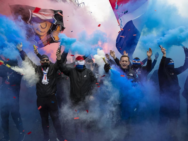 Rangers fans pre match during a Scottish Premiership match between Rangers and St Mirren at Ibrox Stadium, on March 06, 2021, in Glasgow, Scotland. (Photo by Craig Williamson / SNS Group)