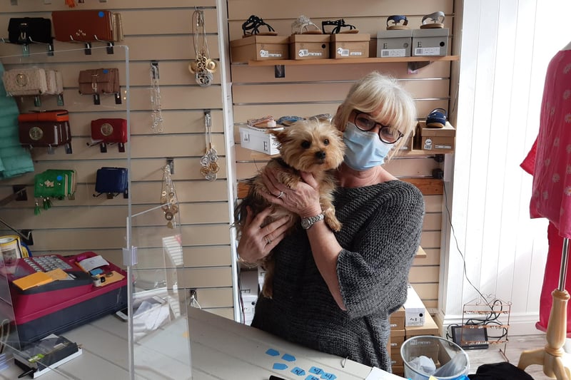 Raggy Dolls owner Gillian Stewart and her dog, Twiggy.