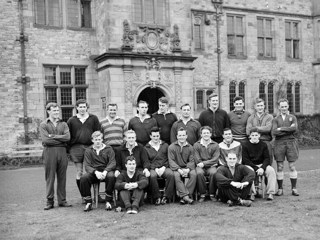 The English internations rugby team training at North Berwick in March 1960.
