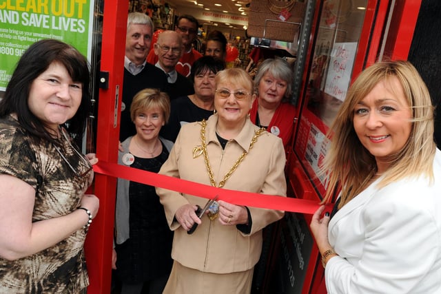Deputy mayor Fay Cunningham opens the refurbished British Heart Foundation store on King Street in 2014. Are you pictured?