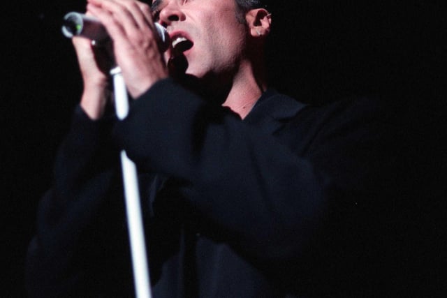 Lead singer and Sheffield lad Phil Oakie from The Human League at the Sheffield Arena  in 1998