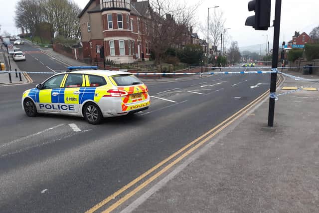 Burngreave Road is sealed off this morning after a shooting last night