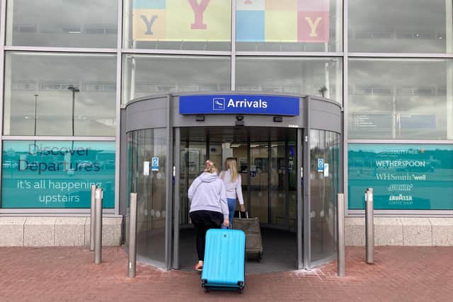 Holiday-goers on there way in to Doncaster Sheffield Airport. Credit: George Torr/LDRS