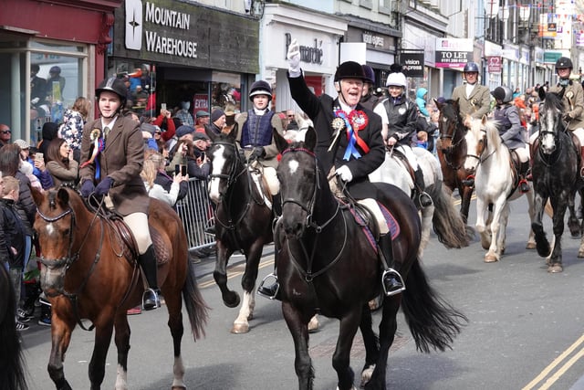 The cavalcade is sent on its way at the start of the Berwick Riding of the Bounds 2019
Picture by Jane Coltman