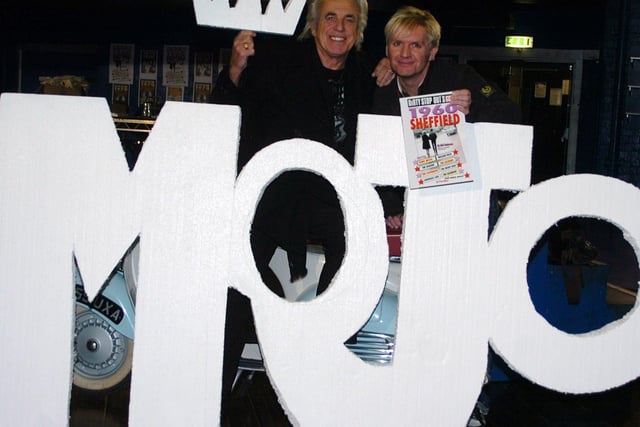 Peter Stringfellow helps writer Neil Anderson launch his Dirty Stop Outs Guide to the Sixties, featuring the King Mojo, at The Leadmill, Sheffield in 2011