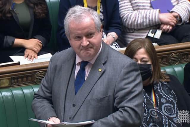 SNP Westminster leader Ian Blackford during Prime Minister's Questions in the House of Commons, London. Picture date: Wednesday March 30, 2022.