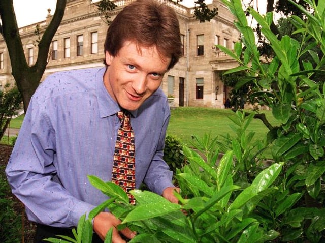 English Heritages regional horticulture officer Martin Coss examines the gardens in 1996.