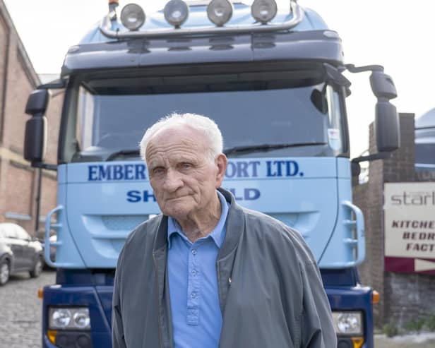 Brian, who runs his own lorry company and also regularly delivers for Ember Transport Ltd, has been driving lorries for nearly 70 years.