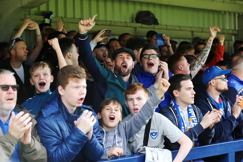 Supporters in the standing terrace at AFC Wimbledon last season.