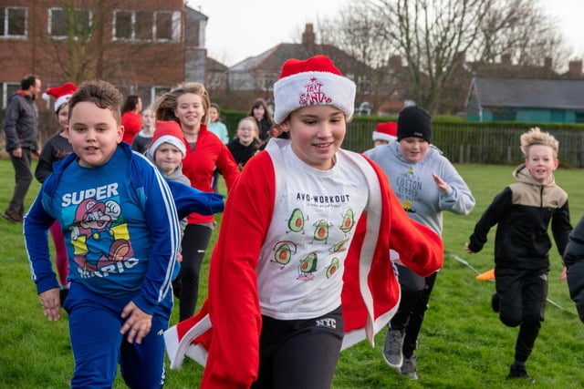 There were plenty of colourful costumes as pupils and staff at St Wilfrid’s Catholic Primary School, in Blyth, took part in a fundraising festive run.