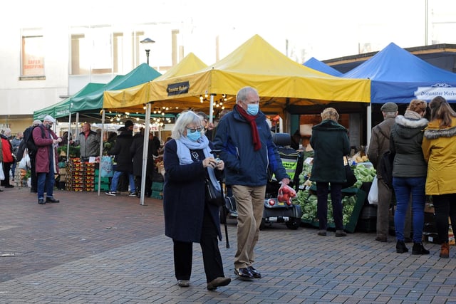 Shoppers pictured at the Market Place. Picture: NDFP-22-12-20-ChristmasShopping 3-NMSY