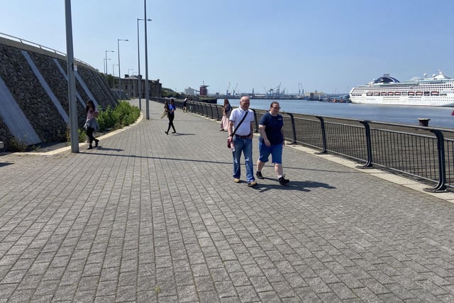 Taking a stroll along by the South Shields ferry landing.