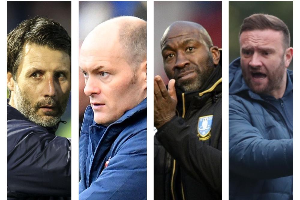From left: Danny Cowley, Alex Neil, Darren Moore and Ian Evatt.