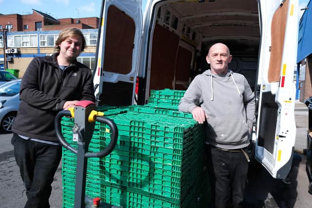 Bradley Cooke and Mick Hanley who collect and distribute food