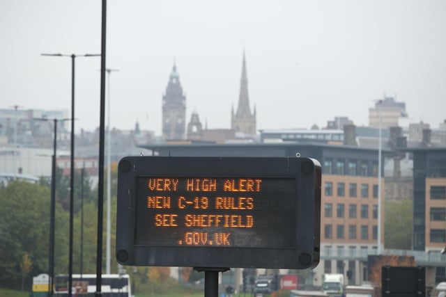 A coronavirus advice sign near Sheffield parkway.
