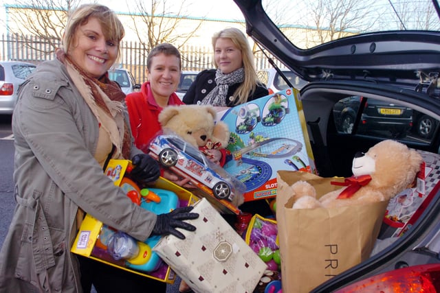 Pictured collecting toys from the Sunderland Echo Toy Appeal were l-r Tracey Rawding, Elaine Taylor and Laura Kenny of B2b+ The Place, Hendon. Remember this?