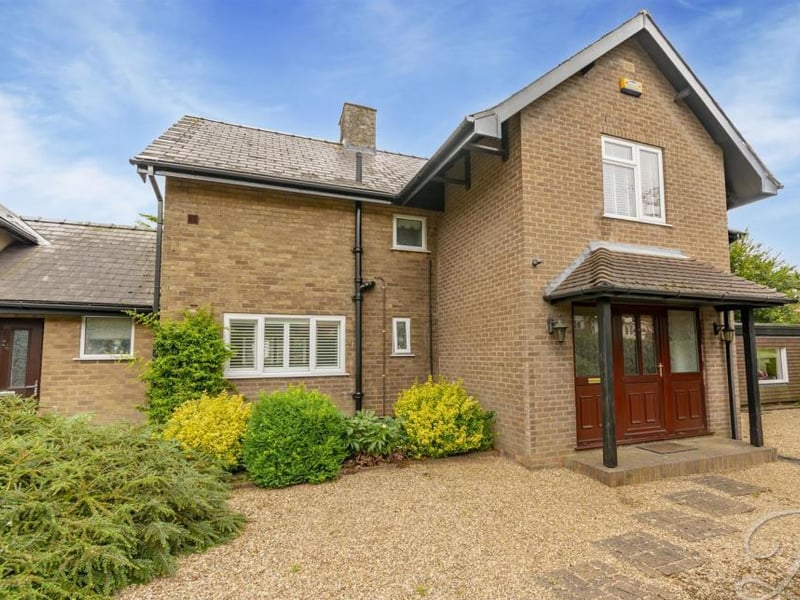 A view of the main entrance to the Lichfield Lane property. The layout of the home has been expertly planned.