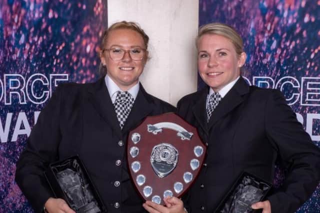 PCs Nicola Burn and Anna Kelsey from Sheffield Response Team have been commended for their bravery and professionalism at the  latest  South Yorkshire Police force awards. PIcture: South Yorkshire Police