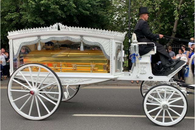 The gold casket was paraded through the streets of Darnall and Pitsmoor.