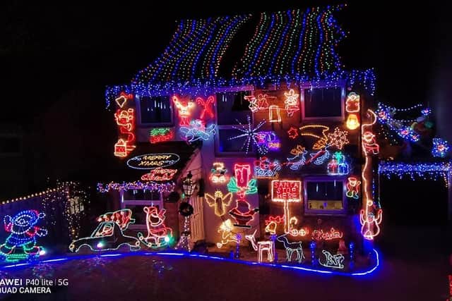 Phillip Gratton's spectacular Christmas lights display at his family home in Meadowhead, Sheffield (photo by Steve John)
