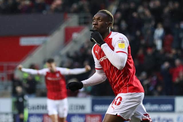 Rotherham United's Freddie Ladapo has handed in a transfer request. Photo: Isaac Parkin/PA Wire.
