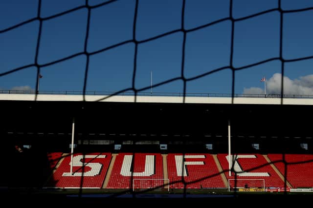 SHEFFIELD, ENGLAND - AUGUST 10: A general view inside the stadium prior to the Carabao Cup First Round match between Sheffield United and Carlisle United at Bramall Lane on August 10, 2021 in Sheffield, England. (Photo by George Wood/Getty Images)