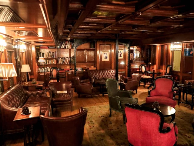 A view of the lobby of the Nile steam ship "PS Sudan" off of Egypt's southern city of Aswan,