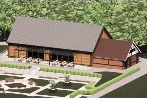 An image from a Sheffield City Council report into the Rose Garden Cafe at Graves Park, showing what a modern building to replace the original 1927 cafe could look like