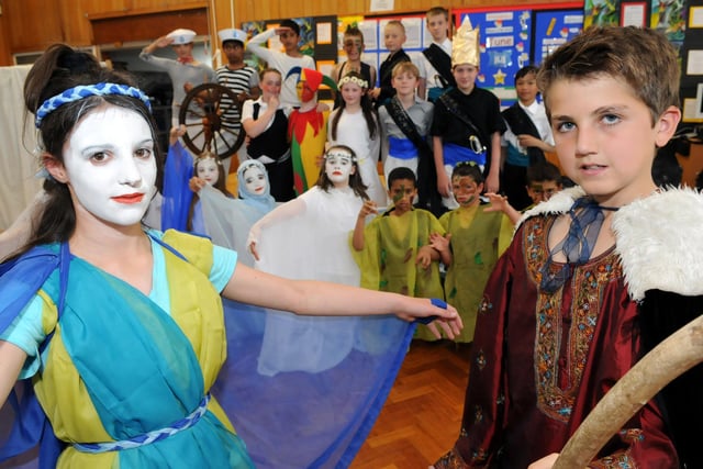 Laygate Community Primary School pupils in their summer production of The Tempest. But who can remember which year this was.