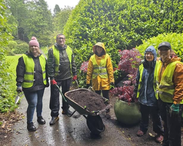 The HSBC team gave their time to help out in the St Luke's Hospice gardens
