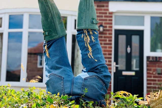 One of the scarecrows showed a pair of legs that had 'fallen' into a bush