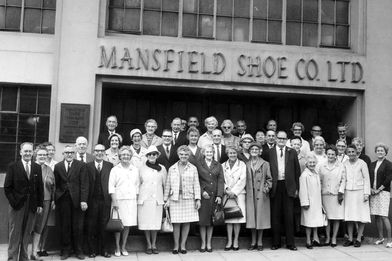 Staff pictured outside the factory in 1969.