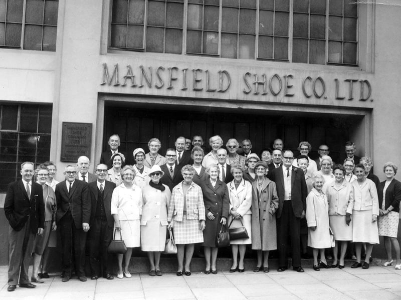 Staff pictured outside the factory in 1969.