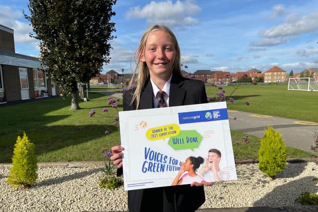 South Yorkshire pupil Emily Brown, 13,  will share her speech with world leaders at the COP26 climate change summit