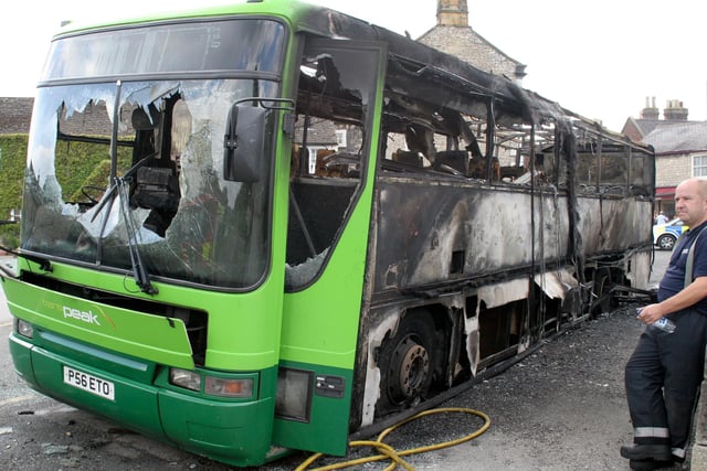 Picture from the Transpeak bus fire, Ashford in 2009