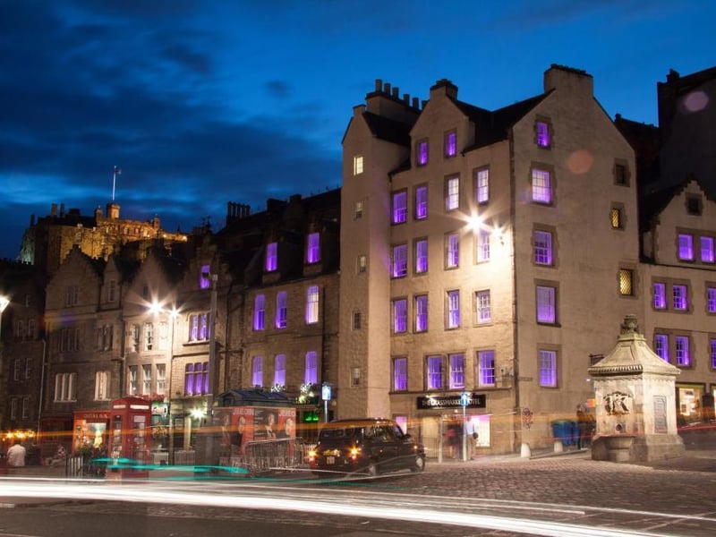 Located in the lively area of the same name, the Grassmarket Hotel is right next to a wide range of Edinburgh's best bars, restaurants and festival venues. A room for two for a weekend in August costs £316.