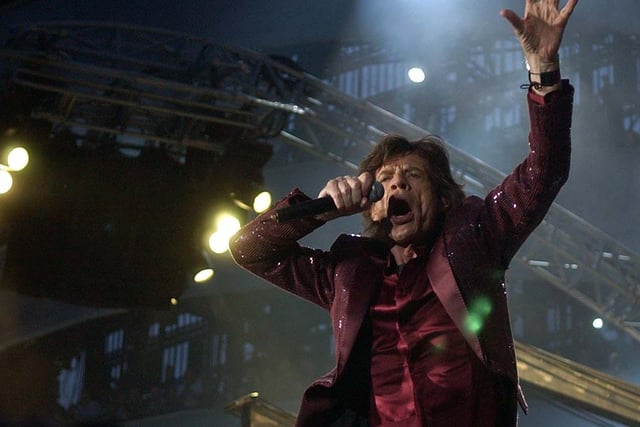 Mick Jagger, the lead singer of the Rolling Stones, on stage at Don Valley Stadium, Sheffield on August 27, 2006