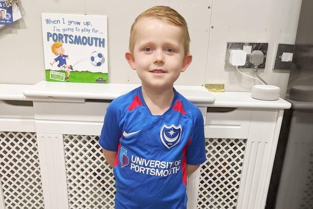 Harry Clements, 6, from Waterlooville, dressed up as his favourite book 'when I'm older I want to play for Portsmouth'.