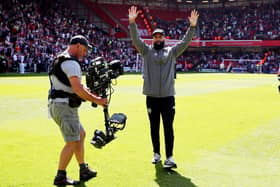 David McGoldrick takes in the applause as he says goodbye  to Sheffield United fans. Simon Bellis / Sportimage