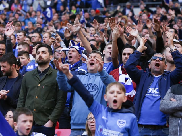 Pompey fans at Wembley in 2019.