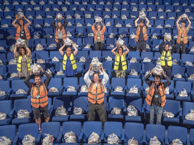 The large venue has been repurposed and turned into the Highland Council's humanitarian aid centre where food packages and food parcels are being packed up and distributed by a team of volunteers