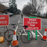 Derbyshie County Council announced the A57 was closed to cyclists and walkers days after landslips closed it to cars and lorries.